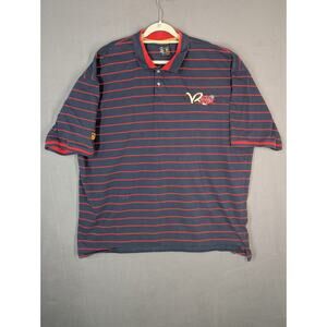 Rocawear Polo Mens 5XL Blue Red Shirt Knit Hip Hop Street Wear Embroidered